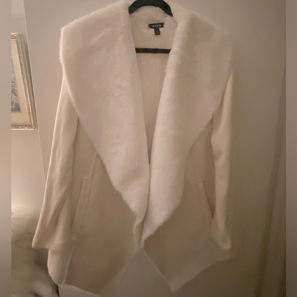 Torrid Faux fur collared cardigan